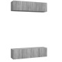 Muebles TV de pared 4 uds contrachapada gris Sonoma 60x30x30 cm de , Muebles TV - Ref: Foro24-3120204, Precio: 134,01 €, Desc...