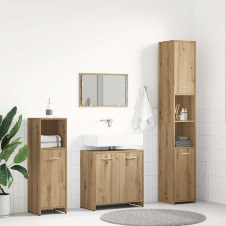 Juego de muebles baño 4 piezas madera ingeniería roble artisan by , Bathroom furniture - Ref: Foro24-3328554, Price: 198,43 €...