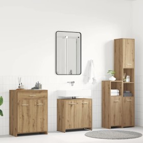 Juego de muebles baño 4 piezas madera ingeniería roble artisan by , Bathroom furniture - Ref: Foro24-3328942, Price: 256,25 €...