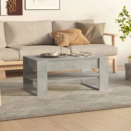 Mesa de centro madera contrachapada gris hormigón 102x55x45 cm de vidaXL, Mesas de centro - Ref: Foro24-810903, Precio: 69,59...