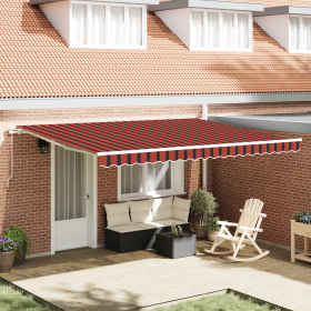 Toldo Retráctil Manual Naranja y Marrón 450x350 cm