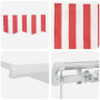 Toldo Retráctil Manual Rayas Rojas y Blancas 450x350 cm by , Awnings - Ref: Foro24-3331097, Price: 395,50 €, Discount: %