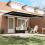 Toldo Retráctil Manual Negro 450x350 cm, Tela de Reemplazo para Toldo de 4.5x3.5 m Marco Negro by , Awnings - Ref: Foro24-333...