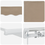 Toldo Retráctil Manual Beige 450x350 cm, Tela de Reemplazo para Toldo para Marco de 4.5x3.5 m Beige von , Markisen - Ref: For...