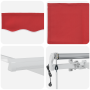 Toldo Retráctil Automático Rojo 450x350 cm, Tela de Repuesto para Toldo para Marco de 4.5x3.5 m Rojo von , Markisen - Ref: Fo...