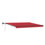 Toldo Retráctil Manual con LED Rojo 450x350 cm, Tela de Reemplazo para Toldo de 4,5x3,5 m Rojo de , Toldos - Ref: Foro24-3331...