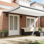 Toldo Manual Retráctil Blanco 500x300 cm, VidaXL Tela de