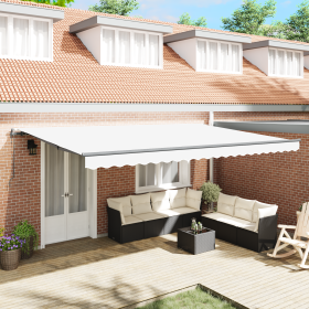 Toldo Retráctil Automático Blanco 500x350 cm