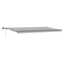 Toldo retráctil manual con LED Gris Claro 600x300 cm, Tela de repuesto para toldo para marco de 6x3 m Gris Claro by , Awnings...