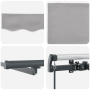 Toldo retráctil manual con LED Gris Claro 600x300 cm, Tela de repuesto para toldo para marco de 6x3 m Gris Claro by , Awnings...