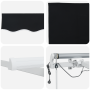 Toldo retráctil automático con LED negro 600x350 cm, Tela de repuesto para toldo  de 6x3.5 m en negro | Foro24.es | Tu tienda online para hogar, jardín y más Foro24.es