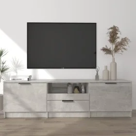 Mueble de TV madera contrachapada gris hormigón 140x35x40 cm de vidaXL, Muebles TV - Ref: Foro24-811452, Precio: 80,37 €, Des...