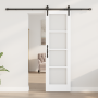 Puerta Corredera con Juego de Accesorios 'ORKDAL'Blanca 61x198.5 cm, Puerta Interior con Cristal 'ORKDAL'Blanca 61x198.5x4 cm...