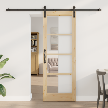 Puerta corrediza con juego de hardware 'ORKDAL'73.5x198.5 cm, Puerta interior 'ORKDAL'73.5x198.5x4 cm de madera sólida by , D...