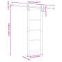 Puerta corrediza con juego de hardware 'ORKDAL'73.5x198.5 cm, Puerta interior 'ORKDAL'73.5x198.5x4 cm de madera sólida by , D...