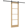 Puerta Deslizante con Herrajes 'ORKDAL'73.5x211 cm, Puerta Interior con Cristal 'ORKDAL'73.5x211x4 cm de Madera de Pino Maciz...