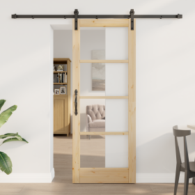 Puerta Corrediza con Juego de Herrajes 'ORKDAL'78x202 cm by , Doors for the home - Ref: Foro24-3331963, Price: 203,16 €, Disc...