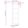 Puerta Corredera con Juego de Herrajes 'ORKDAL'Blanca 78x232 cm, Puerta Interior con Vidrio 'ORKDAL'Blanca 78x232x4 cm von , ...