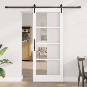 Puerta Deslizante con Juego de Hardware 'ORKDAL'Blanca 83x202 cm de , Puertas para el hogar - Ref: Foro24-3331970, Precio: 22...