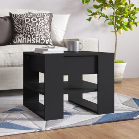 Mesa de centro madera contrachapada negro 55,5x55x45 cm