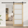 Puerta Corredera con Herrajes 'ORKDAL'86x198.5 cm, Puerta Interior con Cristal 'ORKDAL'86x198.5x4 cm Madera Sólida de Pino vo...