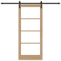 Puerta Corredera con Herrajes 'ORKDAL'86x198.5 cm, Puerta Interior con Cristal 'ORKDAL'86x198.5x4 cm Madera Sólida de Pino vo...