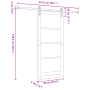 Puerta Corredera con Herrajes 'ORKDAL'86x198.5 cm, Puerta Interior con Cristal 'ORKDAL'86x198.5x4 cm Madera Sólida de Pino vo...