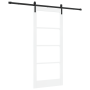 Puerta Corredera con Conjunto de Herrajes 'ORKDAL'Blanca 86x198.5 cm, Puerta Interior con Vidrio 'ORKDAL'Blanca 86x198.5x4 cm...