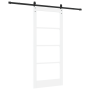 Puerta Corredera con Conjunto de Herrajes 'ORKDAL'Blanca 86x198.5 cm, Puerta Interior con Vidrio 'ORKDAL'Blanca 86x198.5x4 cm...