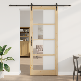 Puerta deslizante con conjunto de hardware