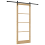 Puerta deslizante con conjunto de hardware 'ORKDAL'93x232 cm, Puerta interior con vidrio 'ORKDAL'93x232x4 cm de pino macizo v...