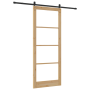 Puerta deslizante con conjunto de hardware 'ORKDAL'93x232 cm, Puerta interior con vidrio 'ORKDAL'93x232x4 cm de pino macizo v...