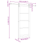 Puerta Corredera con Juego de Herrajes 'ORKDAL'Blanca 93x232 cm, Puerta Interior con Cristal 'ORKDAL'Blanca 93x232x4 cm by , ...