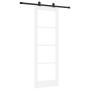 Puerta Deslizante con Juego de Hardware 'ORKDAL'Blanca 73.5x211 cm, Puerta Interior con Vidrio 'ORKDAL'Blanca 73.5x211x4 cm d...