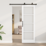 Puerta Deslizante con Juego de Hardware 'ORKDAL'Blanca 73.5x211 cm, Puerta Interior con Vidrio 'ORKDAL'Blanca 73.5x211x4 cm d...