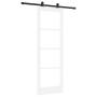 Puerta Deslizante con Juego de Hardware 'ORKDAL'Blanca 73.5x211 cm, Puerta Interior con Vidrio 'ORKDAL'Blanca 73.5x211x4 cm d...