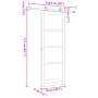Puerta Deslizante con Kit de Herrajes 'ORKDAL'Blanca 78x211 cm, Puerta Interior con Cristal 'ORKDAL'Blanca 78x211x4 cm von , ...