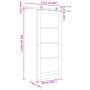 Puerta Deslizante con Juego de Herrajes 'ORKDAL'Blanca 83x202 cm, Puerta Interior con Cristal 'ORKDAL'Blanca 83x202x4 cm von ...