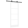 Puerta Deslizante con Juego de Herrajes "ORKDAL" Blanca 83x211 cm, Puerta Interior con Cristal "ORKDAL" Blanca 83x211x4 cm by...