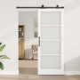 Puerta Deslizante con Juego de Herrajes "ORKDAL" Blanca 83x211 cm, Puerta Interior con Cristal "ORKDAL" Blanca 83x211x4 cm by...