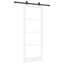 Puerta Deslizante con Juego de Herrajes "ORKDAL" Blanca 83x211 cm, Puerta Interior con Cristal "ORKDAL" Blanca 83x211x4 cm by...