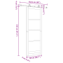 Puerta Corrediza con Juego de Herrajes 'ORKDAL'Blanca 83x232 cm, Puerta Interior con Cristal 'ORKDAL'Blanca 83x232x4 cm von ,...