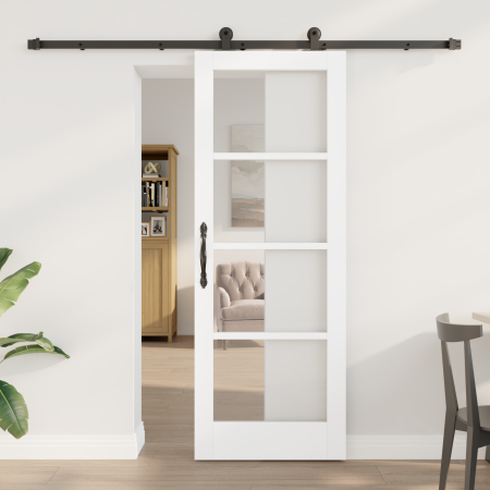 Puerta Deslizante con herrajes ORKDAL Blanca 73.5x198.5 cm, Puerta Interior con vidrio ORKDAL Blanca 73.5x198.5x4 cm by , Doo...