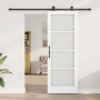 Puerta Corrediza con Juego de Accesorios "ORKDAL" Blanca 78x211 cm, Puerta Interior con Vidrio "ORKDAL" Blanca 78x211x4 cm by...