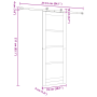 Puerta Corrediza con Juego de Accesorios "ORKDAL" Blanca 78x211 cm, Puerta Interior con Vidrio "ORKDAL" Blanca 78x211x4 cm by...