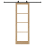 Puerta Deslizante con Hardware 'ORKDAL'78x232 cm, Puerta Interior con Vidrio 'ORKDAL'78x232x4 cm Madera de Pino Sólida by , D...