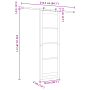 Puerta Deslizante con Hardware 'ORKDAL'78x232 cm, Puerta Interior con Vidrio 'ORKDAL'78x232x4 cm Madera de Pino Sólida by , D...