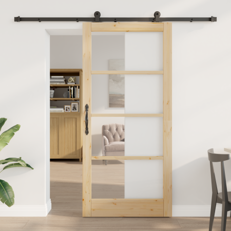 Puerta Deslizante con Juego de Herrajes 'ORKDAL'93x202 cm by , Doors for the home - Ref: Foro24-3332147, Price: 217,57 €, Dis...