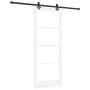 Puerta Deslizante con Hardware Blanco 86x211 cm Madera Maciza de Pino, Puerta Interior con Vidrio 'ORKDAL'Blanco 86x211x4 cm ...