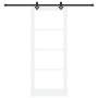 Puerta Deslizante con Hardware Blanco 86x211 cm Madera Maciza de Pino, Puerta Interior con Vidrio 'ORKDAL'Blanco 86x211x4 cm ...